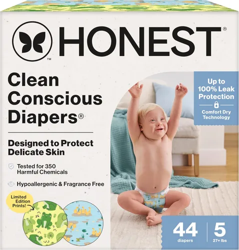 Miniatura 21 de The Honest Company Clean Conscious - Pañales para pieles delicadas, hasta un 100% a prueba de fugas, hipoalergénicos, sin fragancia, género neutro