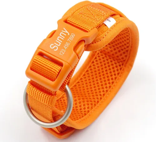 Miniatura 13 de Collares de perro personalizados grabados con nombre y número de teléfono para perros pequeños, medianos y grandes (verde menta, S)