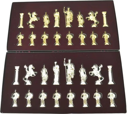 Miniatura 6 de (Sin tablero) Figuras históricas hechas a mano de Roma Piezas de ajedrez de metal, tamaño grande, tamaño King 4 pulgadas (solo piezas)