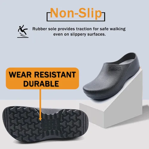 Miniatura 5 de FLIOZY Zapatos de chef para hombre, antideslizantes, impermeables, zapatos de trabajo para enfermería, zapatos de jardín para hospital, jardín