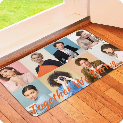 Miniatura 15 de Tapete personalizado para puerta con imagen, logotipo, nombre, texto, antideslizante, lavable, rectangular, personalizable con estampado, tapete