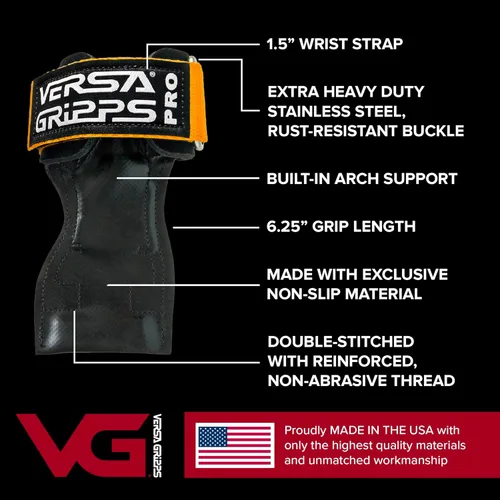 Miniatura 3 de Versa Gripps® Pro, fabricado en los Estados Unidos, correas de muñeca para alternativa de levantamiento de pesas, el mejor accesorio