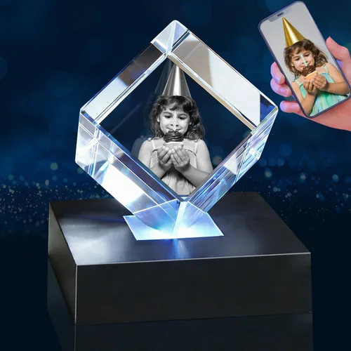 Miniatura 10 de Foto de Cristal 3D, Regalos Personalizados de Navidad para Mujeres, Esposa, Ella, Él, Hombres, Marido, Regalos de Fotos Personalizados, Cumpleaños