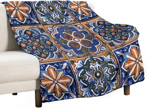 Miniatura 36 de Manta bohemia mexicana retro a rayas multicolor, manta bohemia étnica cálida de 30 x 40 pulgadas, suave manta de felpa mullida y acogedora manta