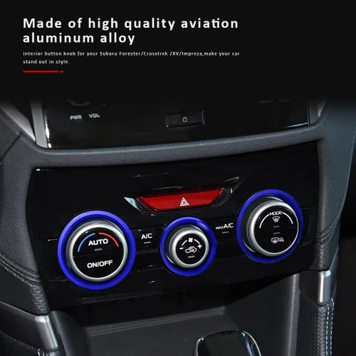 Miniatura 4 de Auovo Cubiertas de Anillo Exterior para Perilla de Control del Clima AC Accesorios para Subaru Crosstrek 2018-2022 2023 / Impreza 2017-2023