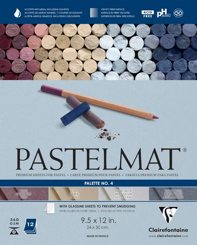 Miniatura 6 de Clairefontaine Pastelmat - Papel especial para pastel (encolado, 30 x 40 cm) - Paleta No. 5 - (12 x 15 3/4 pulgadas) - 360g - 12 hojas - Verde Verde