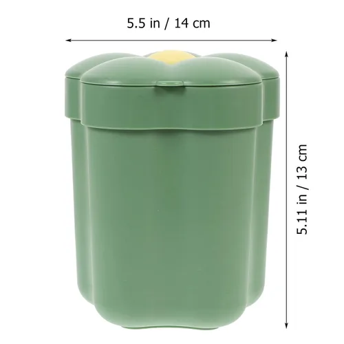 Miniatura 6 de Operitacx Tapa de cubo de basura en forma de flor, bonito contenedor de basura para dormitorio, oficina y baño, elegante diseño decorativo que