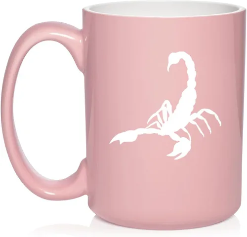 Miniatura 11 de Daylor Taza de café de cerámica Scorpion, regalo para ella, él, amigo, compañero de trabajo, esposa, esposo (11 onzas, azul)