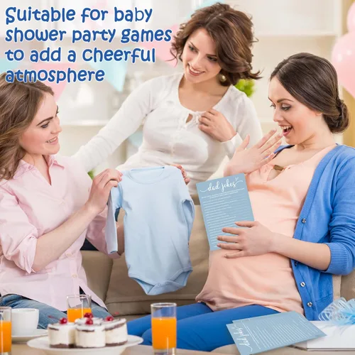 Miniatura 5 de Divertidos juegos de baby shower, trivia para bebés y alfabeto, juegos de doble cara, ideas de decoración de fiesta azul minimalismo, 25 piezas de 5