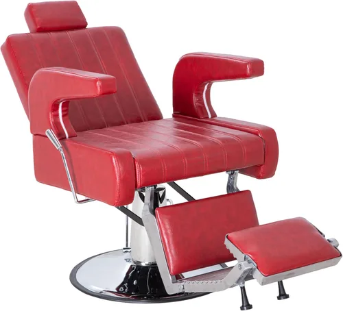 Miniatura 9 de Silla de peluquería hidráulica para peluquería 450 LBS 360° Swivel 135° Reclining Adjustable Headrest & Footrest Pu Leather Ideal for