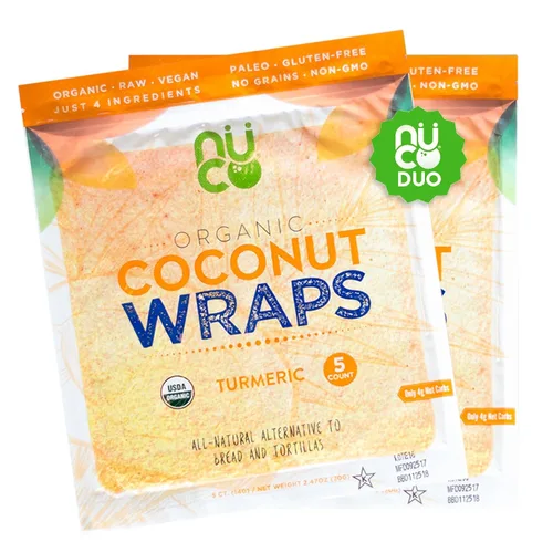 NUCO Certificado orgánico, estable a los huéspedes, paleo, sin gluten, vegano sin OMG, sabor a cúrcuma, sin sal añadida baja en carbohidratos y sin