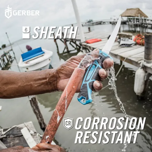 Miniatura 3 de Gerber Controlador de engranajes, cuchillo de filete de agua salada para pesca, cuchillo de pesca resistente, equipo de pesca premium, 6 pulgadas