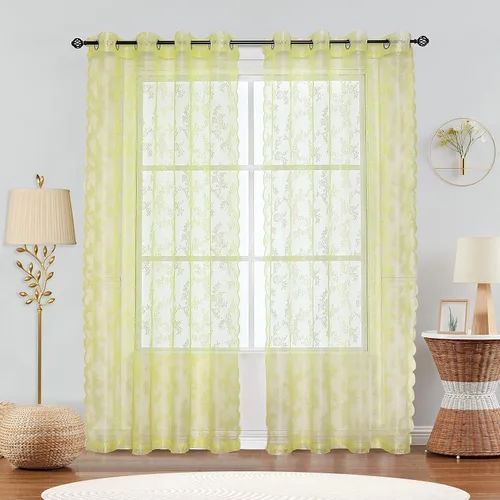 Miniatura 14 de Cortinas traslúcidas de encaje negro de 108 pulgadas para dormitorio, cortinas clásicas con bordado de rosa negra, cortinas traslúcidas de punto