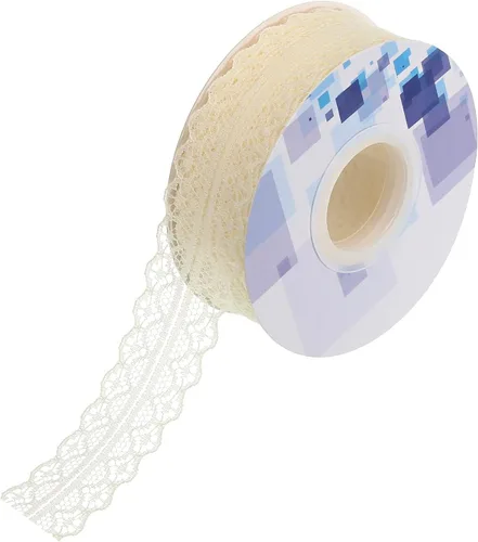 Miniatura 9 de MECCANIXITY 1.2 Inch Wide 15 Yard Lace Ribbon Floral Pattern Beige Lace Trim Ribbon for Gift Wrapping Bouquets, Wedding Decor Sewing Making, and DIY