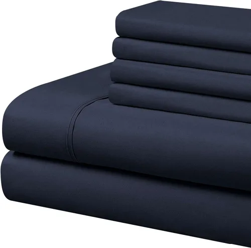 Miniatura 11 de Home Basics - Juego de sábanas de microfibra cepillada ultra suave de 4 piezas de 2.36 oz/m², hipoalergénico, individual, aguamarina