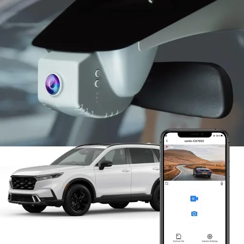 Miniatura 11 de FITCAMX Cámara de salpicadero delantera 2K+ trasera 1080P se adapta para Honda CR-V 2023-2026 híbrido (negro), estilo OEM integrado, video HD dual