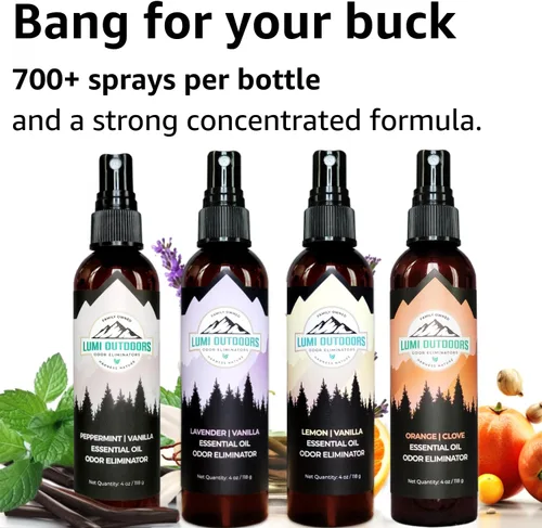 Miniatura 11 de Lumi Outdoors Ambientador natural - Clavo de naranja - Aceite esencial que elimina olores en aerosol