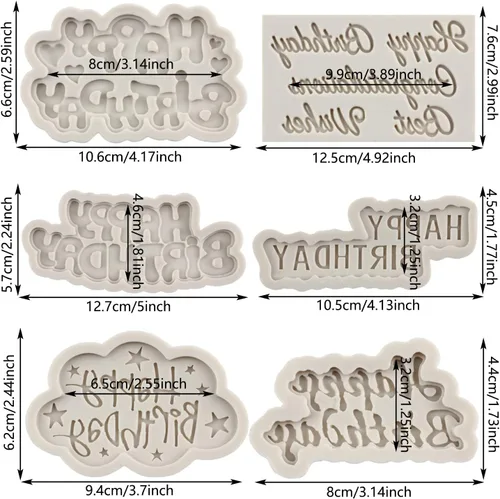 Miniatura 2 de Moldes de silicona para cumpleaños con letras del alfabeto para fondant, moldes de chocolate para fiesta de cumpleaños, decoración de pasteles