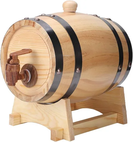 Miniatura 2 de Mini barril de vino de madera de pino para el hogar, equipo de elaboración de cerveza de madera para tequila, whisky, ron envejecimiento