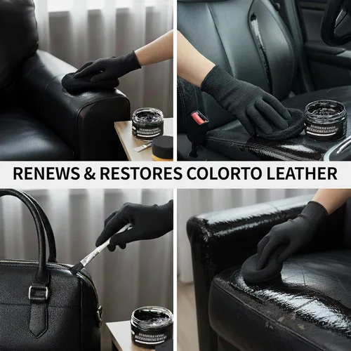 Miniatura 6 de Bálsamo recolorante de cuero negro, restaurador de color, pintura multiusos, kits de reparación de cuero para sofás de vinilo, muebles, sofás de 2