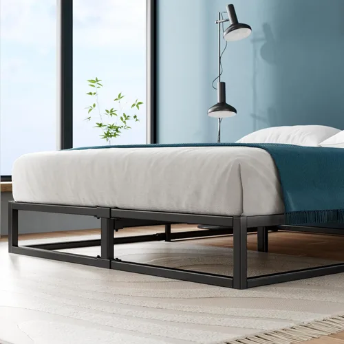 Miniatura 10 de Zinus Joseph - Marco de cama de plataforma de 10 pulgadas, soporte de listones de madera, no necesita somier, embalaje ecológico WonderBox(TM)