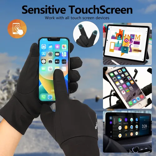 Miniatura 3 de outdoor plus Guantes de correr para hombres y mujeres, guantes térmicos para pantalla táctil, guantes de conducción para senderismo, ciclismo