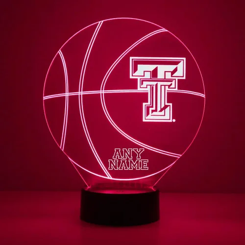 Miniatura 37 de Lámpara de luz nocturna personalizada de la Universidad de Missouri (Mizzou) Tigers con bola de baloncesto y logotipo, letrero LED con control