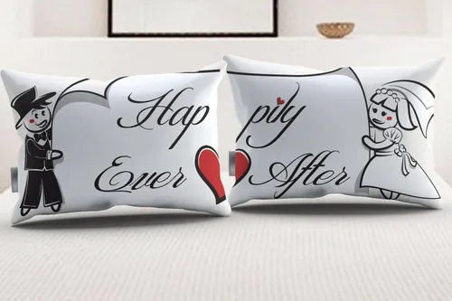 Miniatura 2 de Fundas de almohada Happily Ever After His and Hers Regalo ideal de aniversario, boda, compromiso y San Valentín para parejas, se adapta a