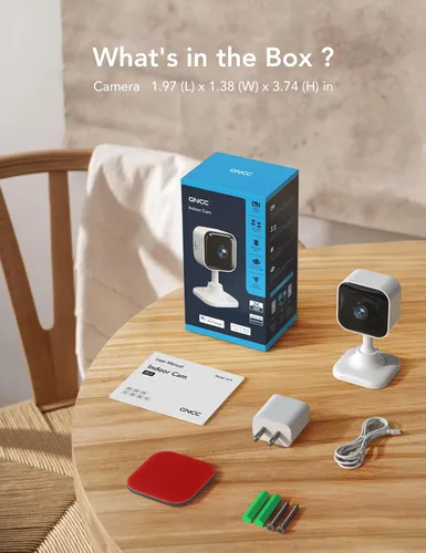 Miniatura 9 de GNCC Cámara de seguridad interior 2K para el hogar, cámara para mascotas 0.08 oz/0.18 oz WiFi, mini cámara para perros con aplicación de teléfono