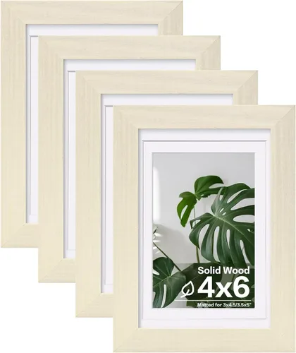 Miniatura 112 de Egofine - Juego de 4 portarretratos 8 x 10 pulgadas de madera maciza y cubierta de plexiglás de 4 x 6/5 x 7 pulgadas con paspartú u 8 x 10 pulgadas