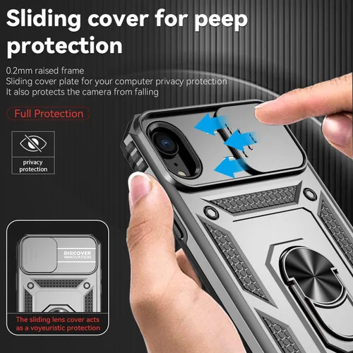 Miniatura 4 de SunStory Funda compatible con iPhone 11 Pro Max con protector de pantalla HD, cubierta de cámara deslizante y soporte de anillo giratorio