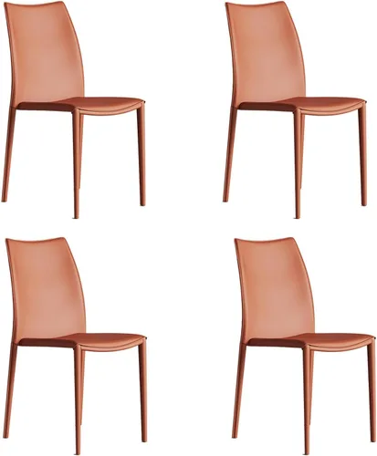 Miniatura 17 de Sillas de comedor de cocina, sillas de comedor apilables, silla de comedor tapizada de piel sintética, silla de hospitalidad con respaldo alto