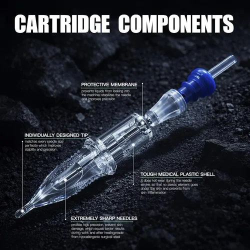 Miniatura 4 de Agujas de Tatuaje Extremas Dragonhawk - 20 PCS Cartuchos Desechables de Delineador Redondo 1207RL Agujas Profesionales para Trabajo de Delineado