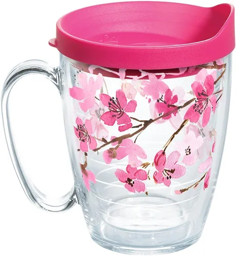 Miniatura 14 de Vaso térmico japonés de flor de cerezo de 24 onzas con tapa Clásico