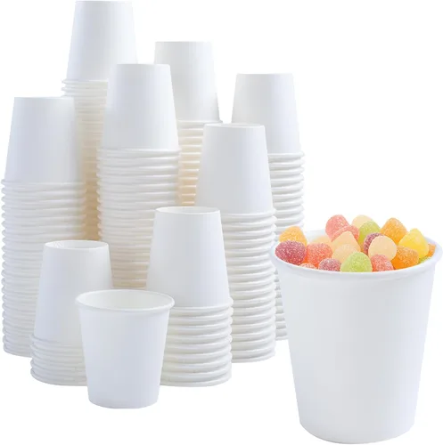 Miniatura 18 de Lamosi Paquete de 300 vasos de papel de 8 onzas, tazas de café desechables, tazas de café de papel de 8 onzas, taza blanca para bebidas