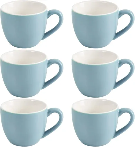 Miniatura 12 de homEdge Mini taza de café de porcelana, 3 onzas / 90 ml, pequeñas tazas de café demitasse para expreso, té - Juego de 6, multicolor