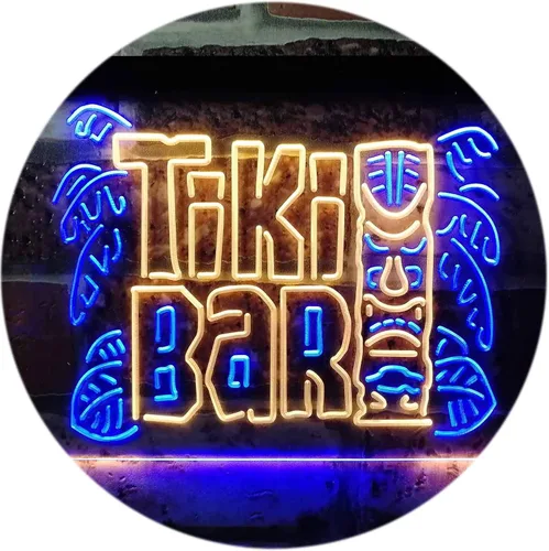 Miniatura 11 de ADVPRO Tiki Bar Mask Beer Pub Club Wine Dual Color LED Neon Sign Blue & Red 12" x 8.5" st6s32-i3139-br