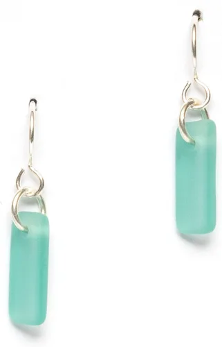 Miniatura 11 de Pendientes de cristal de mar Murmur - Pendientes de cristal de playa de alambre francés de ley para mujer de EcoSeaCo, utilizando