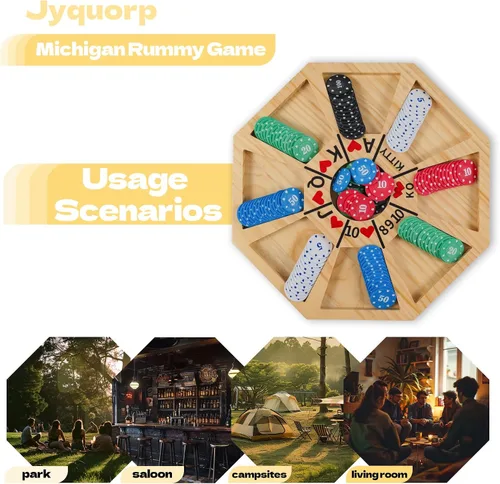 Miniatura 6 de Jyquorp Juego de mesa Michigan Rummy Juego de lujo SetPerfect Mezcla de un juego real de Hearts Rummy Poker Juego de apuestas y engaño de tablero