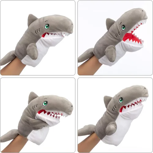 Miniatura 2 de HollyHOME Marionetas de mano de tiburón rellenos animales del océano marioneta de mano juguetes de animales de peluche de 13 pulgadas