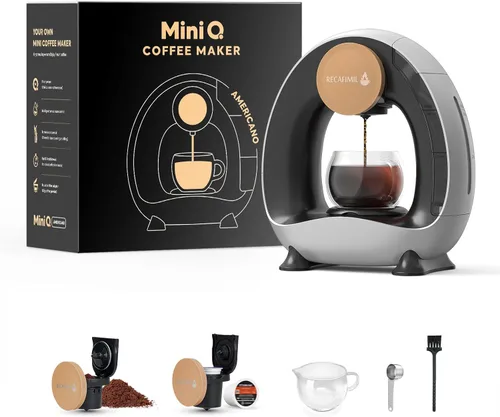 Miniatura 9 de Cafetera de una sola porción para cápsulas K Cup y café molido/té, preparación rápida en 2 minutos, cafetera 2 en 1 con un botón, tamaños de Champán