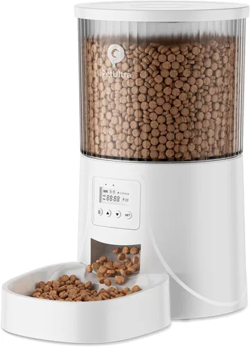 Miniatura 10 de PETULTRA Comedero automático para gatos: dispensador de alimentos para gatos con temporizador de 4 litros, programable de 1 a 6 comidas para gatos