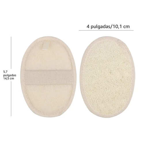 Miniatura 2 de 10 unidades de almohadillas exfoliantes de esponja de luffa - Luffa natural y tela de rizo, estropajos corporales para ducha y baño Mooerca 1