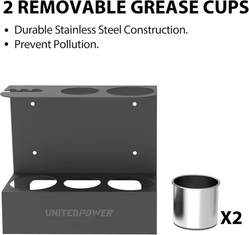 Miniatura 5 de UNITEDPOWER Soporte para pistola de grasa, estante de almacenamiento de pistola de grasa de montaje en pared, organizador para taller, tienda