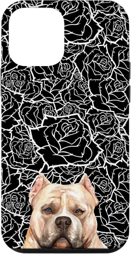 Miniatura 16 de American Bulldog Bully Dog Rose Flower Black White Pattern Case for iPhone 17