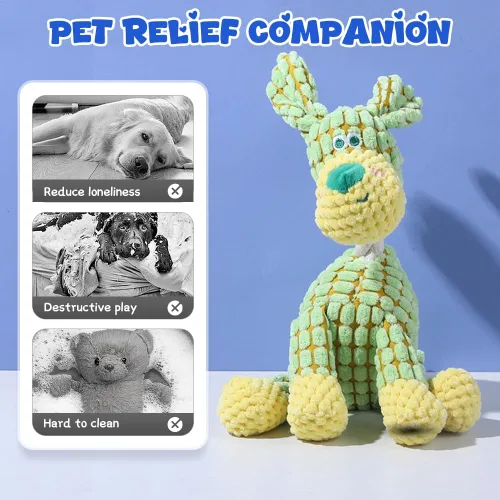 Miniatura 2 de Juguetes para perros, juguete de peluche indestructible, juguetes para perros para masticadores agresivos, juguete chirriante para masticar perros
