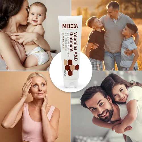 Miniatura 8 de MEDca Vitamina A y D Ungüento para erupción del pañal, crema protectora para piel sensible del bebé, fórmula de lanolina y vaselina, manos y pies