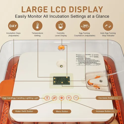 Miniatura 4 de Nest IV - Incubadora de 56 huevos para criadores, totalmente automatizada, control preciso de humedad y temperatura, separador de pollitos