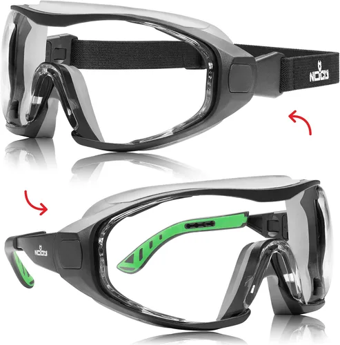 NoCry Gafas de seguridad antivaho para hombres con revestimiento antiarañazos de alta calidad, gafas de trabajo perfectas con diadema ajustable;
