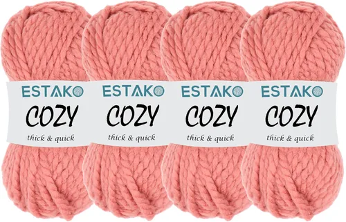 Miniatura 37 de Estako Cozy Thick & Quick Yarn - Hilo acogedor grueso y rápido, 20% lana, 80% acrílico, suave, súper voluminoso, peso #6, para tejer y hacer 50187